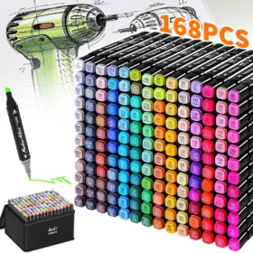 168 Colors Dual-Tip Alcohol Markers Set for Graphic Drawing Painting Art Sketch Pens Professional Markers